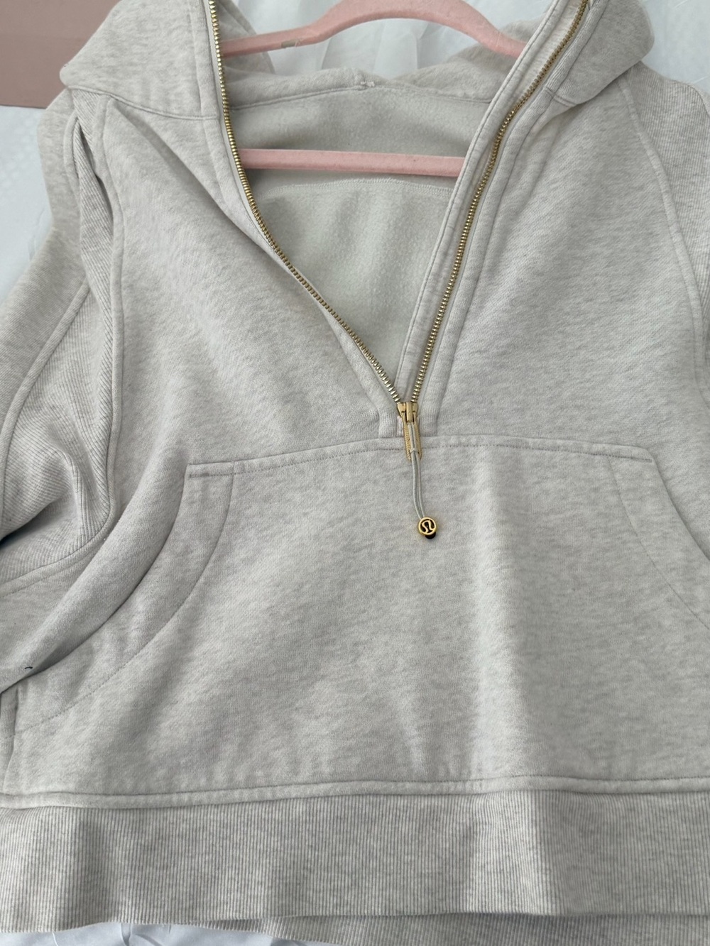 lululemon athletica Light Gray Half-Zip Hoodie Jacket